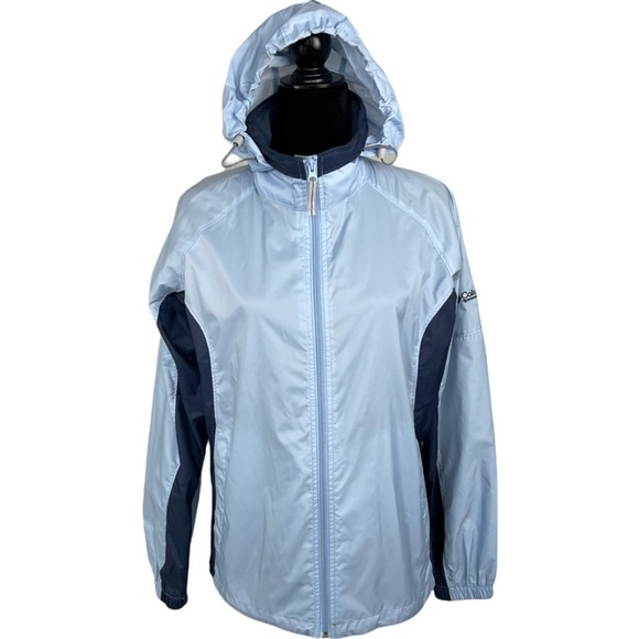 Columbia Light Blue Navy Lightweight Windbreaker for women size M - Picture 1 of 11